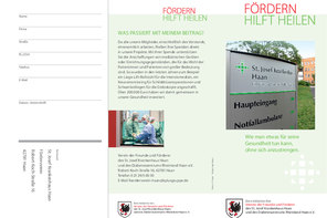 Folder Förderverein St. Josef Krankenhaus Haan
